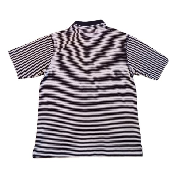 Cutter & Buck Mens Medium Golf Polo TPC Sawgrass Dark Blue Striped Short Sleeve - Picture 4 of 10